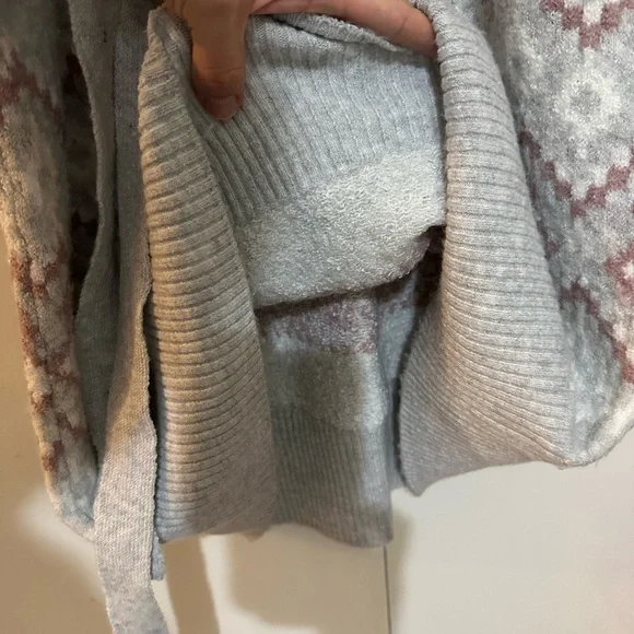 NWT Lucky Brand Gray Aztec Belted Long Sleeve Sweater Dress XL - Picture 5 of 10